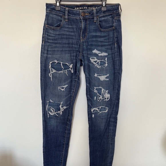 American Eagle Outfitters Denim - American Eagle Blue Skinny Ripped Jeans